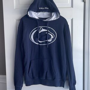 Penn State hoodie embroidered logo college with Penn State on top of hood Men M